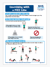 Exercising with a PICC line leaflet