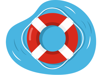 A life buoy ring at sea